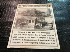 SEPT 24 1928 ASSOCIATED NEWS SERVICE newspaper poster FLORIDA HURRICANE picture