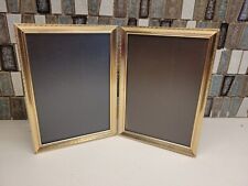 Vintage Bi-fold Picture Frame Gold Metal Double Hinge 5x7 Photo Frame picture