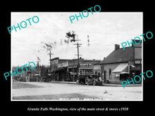OLD 8x6 HISTORIC PHOTO OF GRANITE FALLS WASHINGTON THE MAIN St & STORES c1920 picture