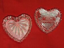 25th Wedding Anniversary Genuine Lead Crystal Heart Trinket box made in Germany picture