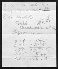 1882 Jabez Knowlton* Newburgh, ME General Store Receipt incl 1/2 Pint Alcohol picture