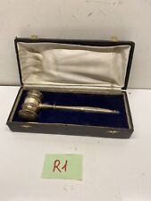 VINTAGE JUDGES HAMMER IN CASE Silver Plated picture