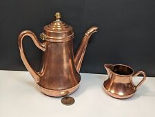 Vintage Skultuna Sweden Copper Teapot / Coffee Pot w/ Creamer 1611, Detached Lid picture