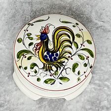 Vintage Anfora Portugal Ceramic Hand Painted Rooster Trinket Box picture