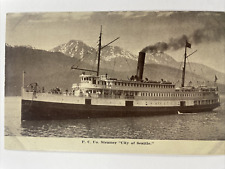 Early Juneau, Alaska Steamer S.S. City of Seattle Real Photo Postcard RPPC picture