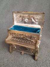 Vtg Gunther Mele Japan Musical Piano Shaped Trinket Jewelry Music Box Heavy Work picture