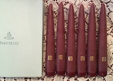 PartyLite UNSCENTED MULBERRY Dinner Candles P0628 New 6” NIB Taper 6 Burgundy picture