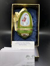 Mr. Christmas 2007 Green with Gold Trim Victorian Girl Musical Egg Ornament  picture