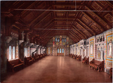 Germany, Eisenach. The Wartburg. The Banquet Hall.   vintage print photochr picture