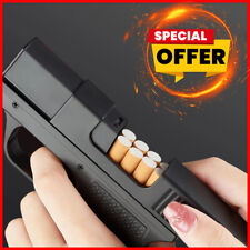 Turbo Jet Gas Cigar Windproof Lighter Gun With 10Pcs Cigarette Case Blue Flame  picture