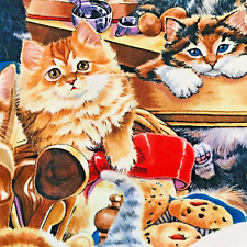 Kitty Cats Standard Pillowcase Baking Muffins Tabby Ginger Tuxedo Handmade picture