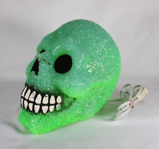 Vintage Melted Plastic Green Light Up Skull | Halloween, Spooky, Goth picture