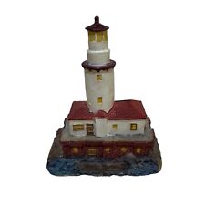 Vtg Chicago Harbor Lighthouse Collection Hand Painted 4x5 Tabletop Decor picture