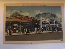 CT Savin Rock Connecticut Skooter Thunderbolt Amusement Park Linen 1941 Postcard picture