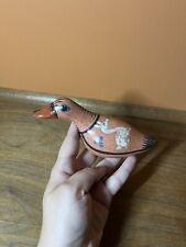 Small Tonala Duck Goose Pink Red Mexican Pottery  picture
