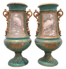 French Henri Ardant Limoges Pair Of Porcelain Vases 13