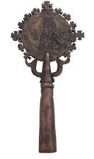 Antique Ethiopian Orthodox Coptic Christian Copper Processional Cross From Aksum picture