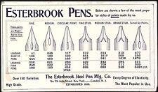 1920s Popular Points Esterbrook Steel Pen Mfg Co CAMDEN NJ Ink Blotter picture