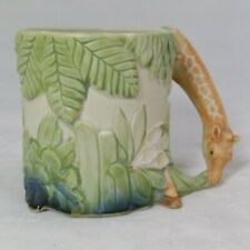 Vintage Takahashi Giraffe 3D Mug Stoneware Coffee Cup Hand Painted Japan picture