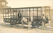Postcard RPPC C-1910 Florida St. Augustine Horse Drawn trolley track 23-12014 picture