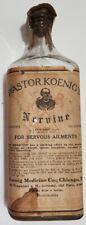 Antique Pastor Koenig's Nervine, Paper Label Cork Top Bottle, 1926 Original Cork picture