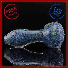 4.5 inch Handmade Thick Marble Blue Spike Tobacco Smoking Bowl Glass Pipes picture