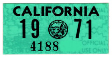 AUTHENTIC 1971 71 California License Plate Year Sticker TAG TAB DECAL DMV YOM picture
