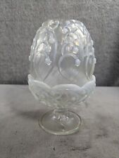 Fenton Art Glass Opalescent White Lily of The Valley Fairy Lamp Candle Lamp 7