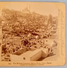 Stereoview J F Jarvis Underwood Moslem Cemetery Bab El Wesir Cairo Egypt 1897 O picture