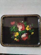 Vintage Russian Yeha Tole Serving Tray Hand Painted 13 3/4