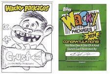 2024 TOPPS WACKY PACKAGES SIGNED ARTIST SKETCH PETE ZIES - CRUST TOOTHPASTE 1/1 picture