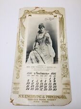 Antique 1895 Famous Performing Ladies Calendar New York Engraving & Printing Co. picture