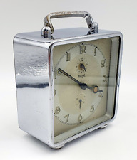 Original Art Deco kienzle square chrome alarm clock - Working beautifully picture