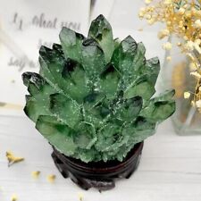 310g+ Natural Raw Green Ghost Point Phantom Geode Cluster Mineral Specimen Decor picture