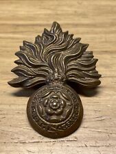 WWI Royal Fusiliers Officer's Cap Hat Badge Bronze World War 1 Military  KG JD picture