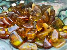 3X Amber Tumbled Stones Small 15-20mm Reiki Healing Crystal Beautiful Gold Color picture