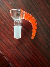 18mm Horn Bowl - VERY high quality thick glass built-in screen - ORANGE picture