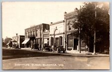 Bloomer Wisconsin~Business Block~Drug Store~City Livery~Vintage Autos~c1910 RPPC picture
