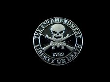 2nd AMENDMENT LIBERTY OR DEATH HAT PIN LAPEL DOUBLE POST PIN PATRIOTIC INSIGNIA picture