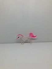 Vintage Glass Horse Figurine 3.5” Long Miniature Art Glass Figure Clear and Pink picture