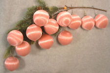 12 Vintage Pyramid Retro 50's Pink Satin Sheen Christmas Ornaments picture