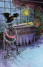 Disney Haunted Mansion Record Coffin Scene w Black Crowe Let me Out Poster picture