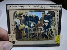 COLORED Glass Magic Lantern Slide ERK CHINA CHINESE SHANGHAI with sailors woman picture