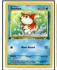 1st Edition Goldeen Pokemon Card - 53/64 Non Holo Jungle Set Heavily Played picture