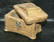 Unique Ancient Egyptian Golden Key Life Box With Isis And Hieroglyphic Symbols  picture