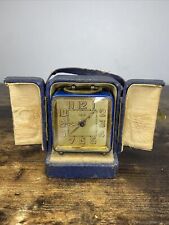 Art Deco DEP Vintage Travel Alarm Clock In Case Display for Repair Restoration  picture