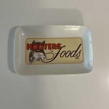 Hooters Ceramic Plate Food Wing Platter Tray Owl 9”x6”x1 1/4” Logo Orange White picture