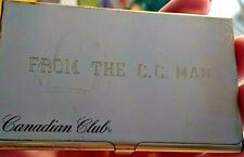 Canadian Club Vintage Business Card Holder Solid Brass 'From The C.C Man' USA picture