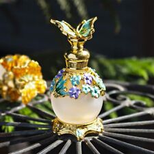 YU FENG Butterfly Flower Glass Perfume Bottle Empty Vintage (15ml) 3.2H*1.6W in picture