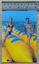 Cute Women Bikini Couple Girlfriends Riding Beach Ladies Pretty Girls Vtg Photo picture
